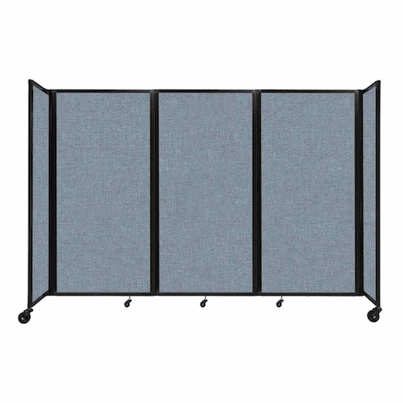 Versare Room Divider 360 Folding Portable Partition 8'6" x 6' Powder Blue Fabric 1172304